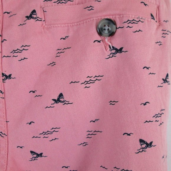 KNICKERBOCKER Mens Pink Shorts w\ Shark Print Size 32 ++Flex  Preowned G… - Picture 3 of 6